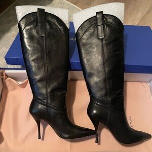 Stuart Weitzman Boots- Black Napa Leather 7.5